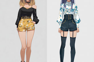draw of anime characters and anime roleplaying scenes