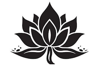 design eye catchy lotus outline symbol logo with express delivery
