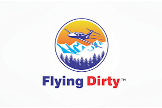 design eye catching pilot scapes flying dirty logo