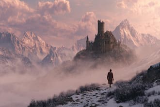 do digital painting, concept art, sci fi, fantasy landscape