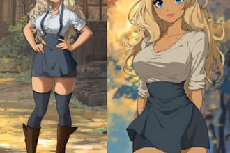 make your character in japanese anime or manga style
