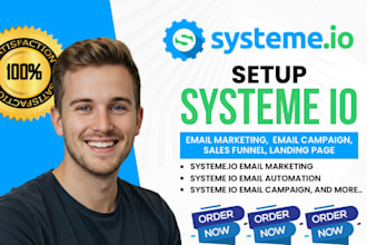 setup systeme io email marketing campaign systeme io sales funnel landing page