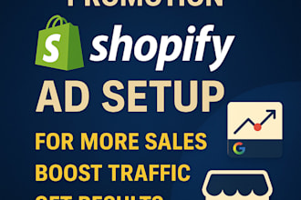 do organic website promotion and shopify ad setup for more sales