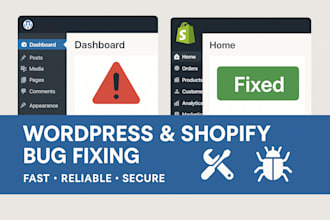 website bug fixing wordpress bug fix shopify bug website error wordpress issue