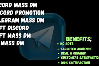 discord mass dm, telegram mass dm, mass dm, nft discord, discord promotion