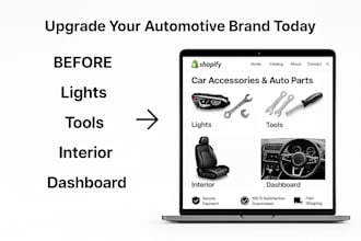 build a professional shopify store for car auto parts with accessories store