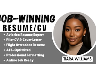 write a professional aviation resume, pilot CV, and airline cover letter