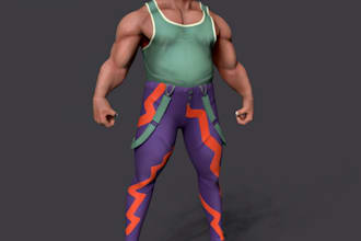 3d stylized character, 3d body builder, sculpt human figure,3d printing in stl