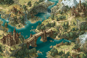 fantasy map illustration vector event map design tourist map