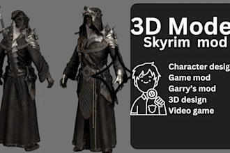 create skyrim and fallout mods, armor, weapons, characters and sfm models