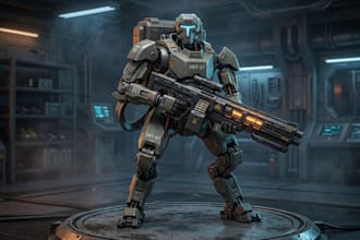 make 3d model of robot, weapon, or stylized vehicle for games