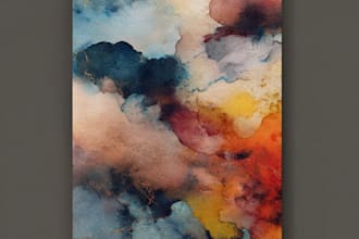 design abstract watercolor canvas wall art