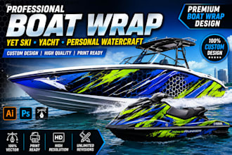design boat wrap, jet ski, yacht and personal watercraft