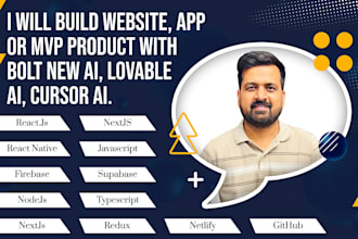 website, app or mvp with bolt new ai, lovable and cursor ai