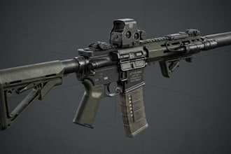 make 3d gun and weapon assets for games, animation and rendering