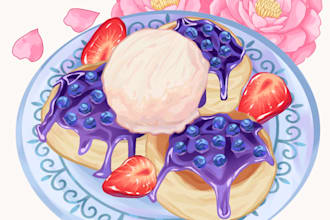 draw food and drink illustration