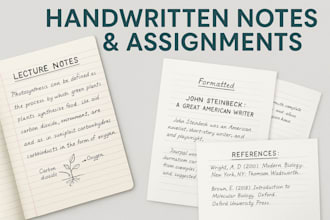 write neat handwritten assignments and notes