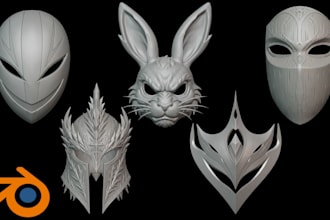 sculpt 3d mask model custom mask cosplay mask 3d helmet for  3d printing