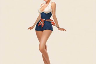 draw a pin up girl and pin up girl illustration