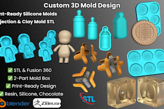 do custom 3d molds for silicone, plastic, resin, slip casting, chocolate print