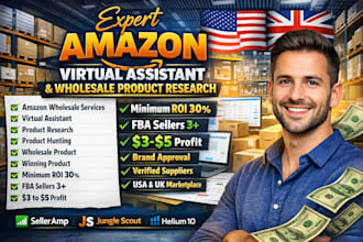 be your expert amazon fba wholesale VA for product research and product hunting