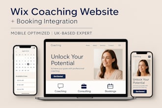 design wix coaching or consultant website with wix booking setup for UK business