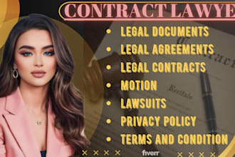 be your lawyer for court motions, lawsuits, complaints, petitions