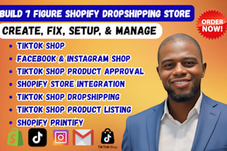 create tiktok shop, fb and ig shop for shopify printify products sales