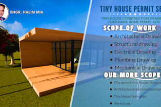do a tiny house, shipping container permit drawing  for the USA building code