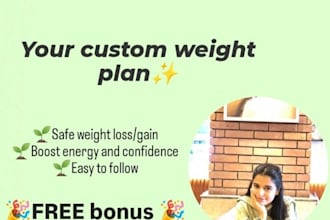 create personalized diet plans for weight loss and healthy eating