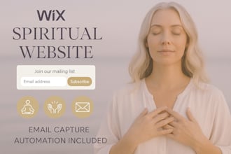 design a wix spiritual healer website with email capture setup, wix automation