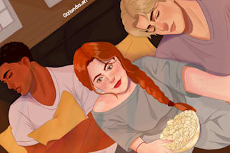 draw illustrations, characters and of book scenes