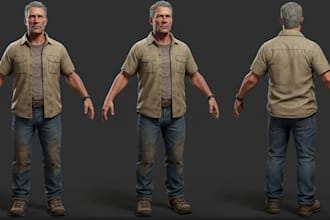 design 3d character model for game, animation, and printing in stl file