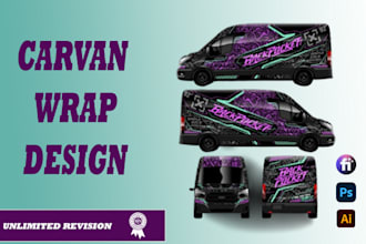 design semi truck, food trailer and caravan wrap for you