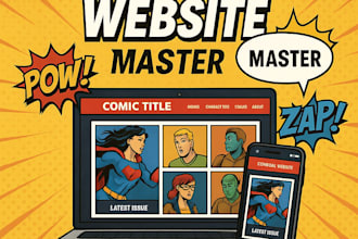 design and develop  stunning comic website cartoon website and book cover design