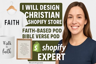 design christian shopify store faith based pod bible verse pod redesign expert