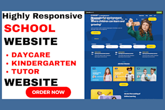 build lms tutor website kindergarten school website daycare educational website