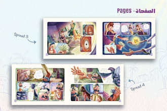 illustrate fun and colorful cartoon comics