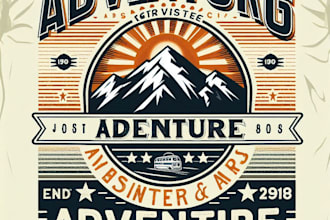 design a retro vintage adventure logo and t shirt design