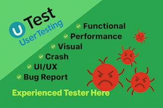 user testing website review or app with functional performance visual report