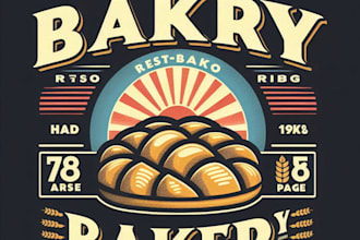 design a vintage retro bakery logo and t shirt graphic
