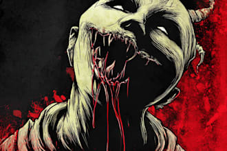 make a horror style illustration, artwork, cover
