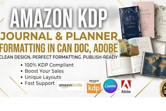 format your journal on canva, and journal interior design for KDP or kindle KDP