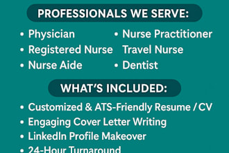 write ats medical resume, registered nurse practitioner cv,cover letter