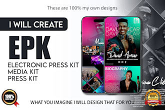 design stunning music artist epk, press kit or media kit in 24h