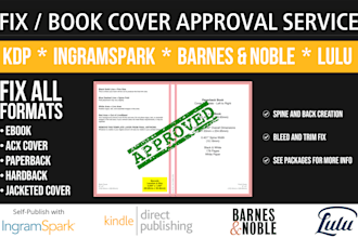 fix, edit, resize rejected book cover for KDP ingramspark