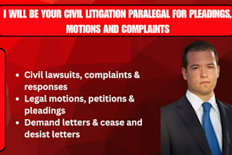 draft legal complaints, motions, appeals and civil litigation papers