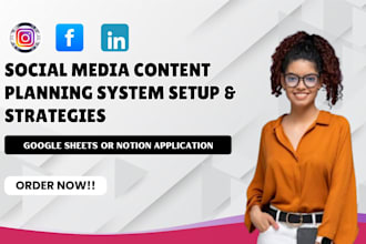 build a digital strategy, social media content calendar system in google sheet