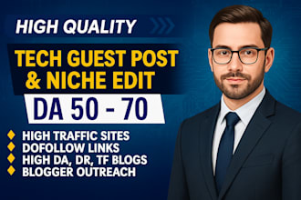 do tech and saas guestpost or niche edit link insertion through blogger outreach