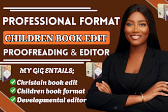 format and edit christain and children book self help developmental editor